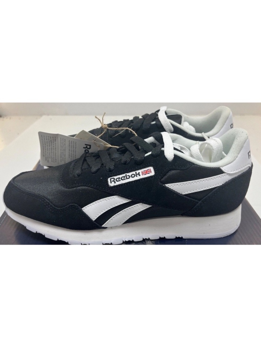 Reebok Black and White Classic Low-Top Sneakers
